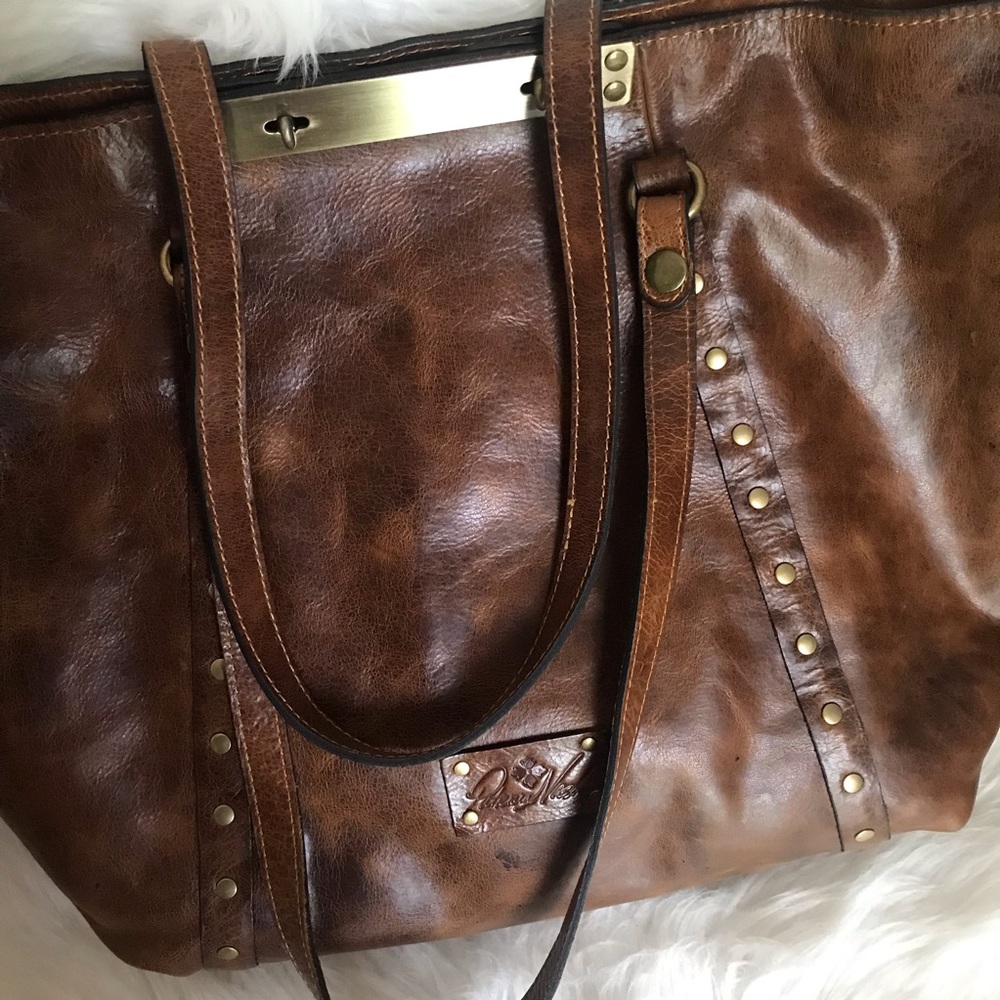 PATRICIA NASH π€ Benvenuto Leather Tote Distressed Cognac - Picture 3 of 15